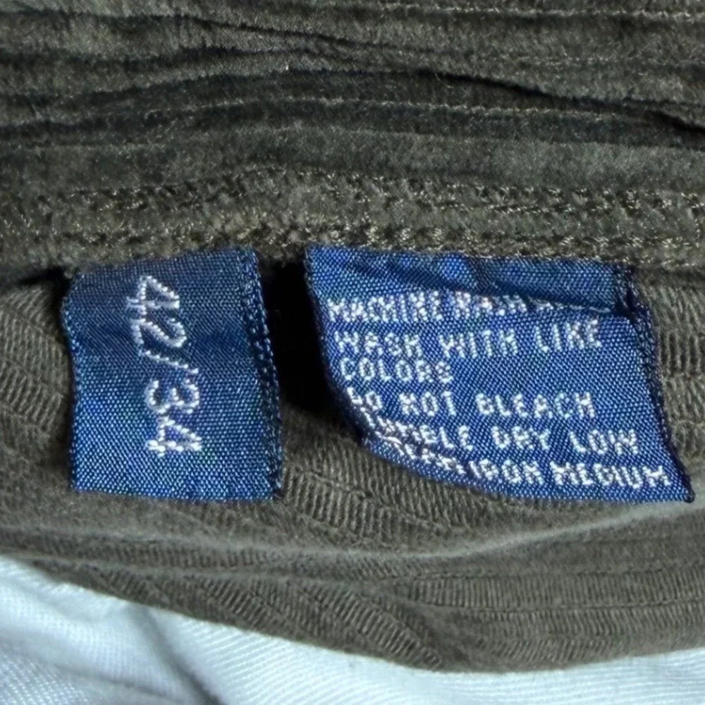 Polo Ralph Lauren Andrew Pant Mens 42x34 Brown Corduroy Pleated Trousers